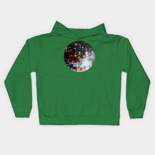 Hometown - Glitch Digital Abstract Art Snowflakes and Clouds Kids Hoodie